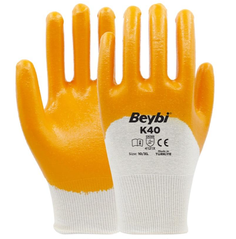BEYBİ K40 ÖRME NİTRİL ELDİVEN 10 NO